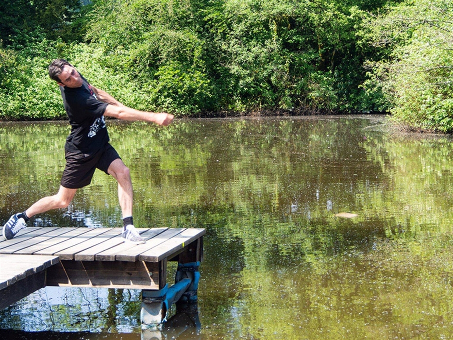 Welsh Open Stone Skimming Championships at Abernant Lake Llanwrtyd Wells