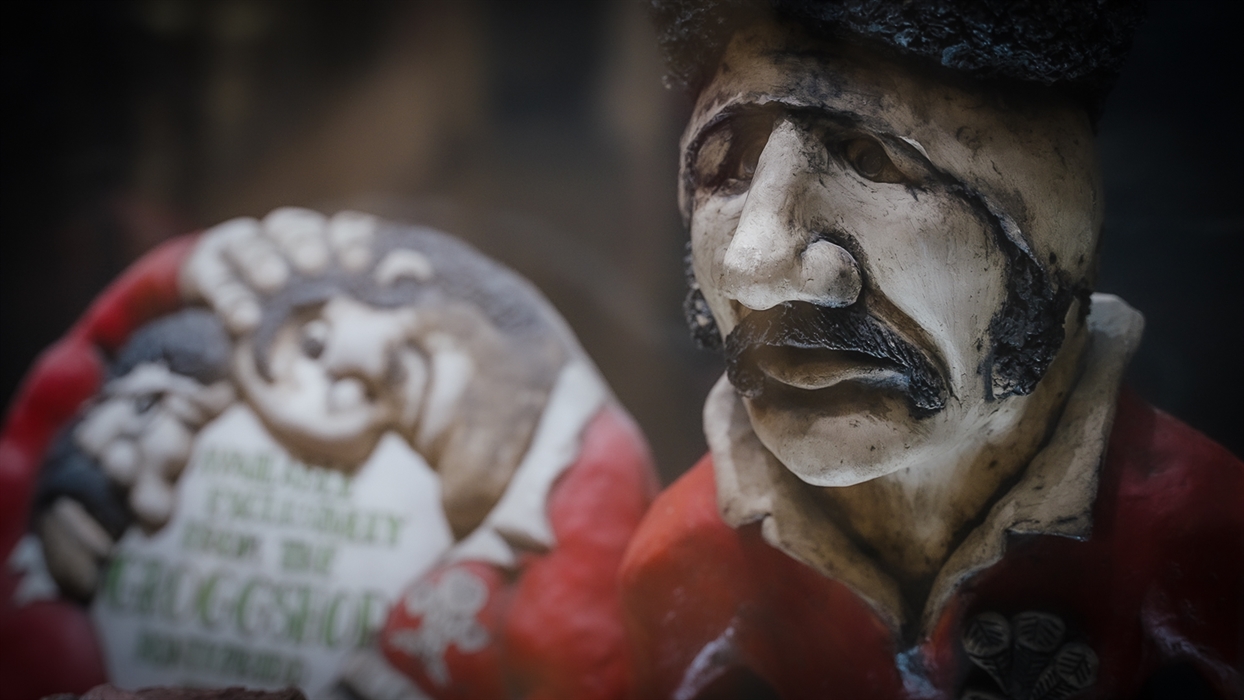 The picture shows a 70s piece of Merv the Swerve in our museum.