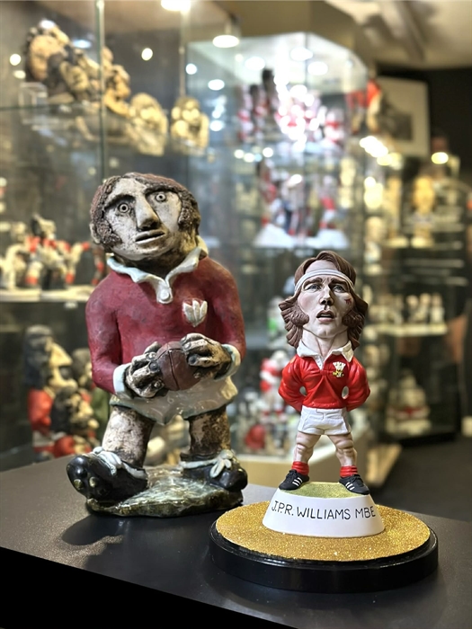 The picture shows two Groggs of JPR Williams in our museum, one very old and groggy and one refined and smaller.