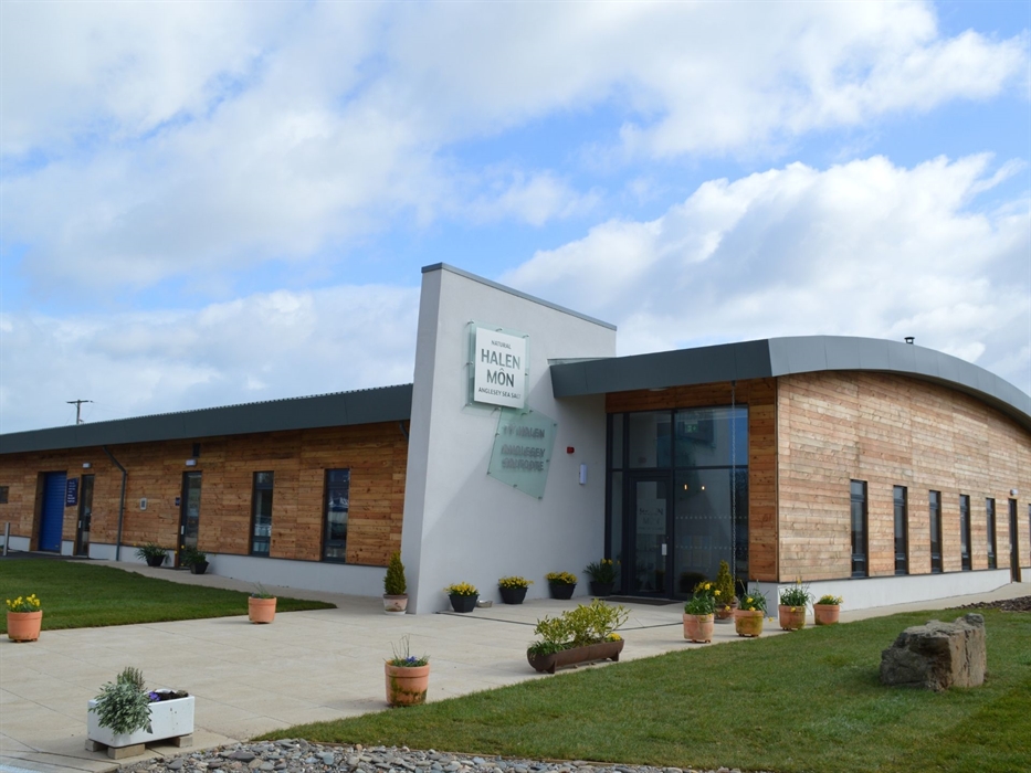 The Halen Môn saltcote and shop, where you arrive for our tours