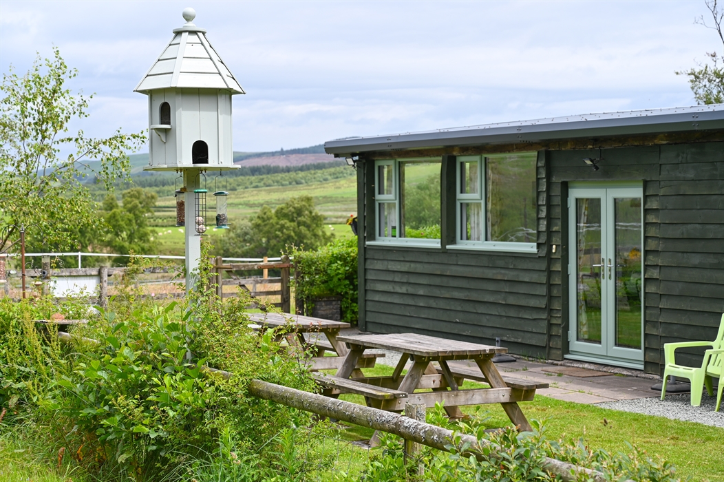 Our garden overlooks our wonderful views, across the fields