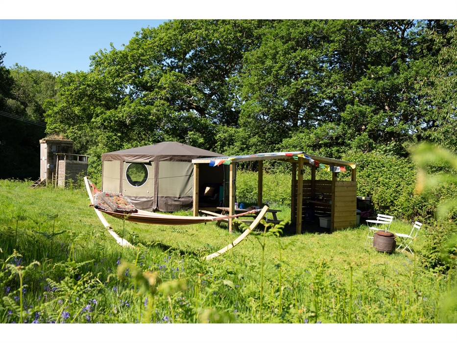 Idris yurt with private kitchen compost loo and shower, glamping Snowdonia