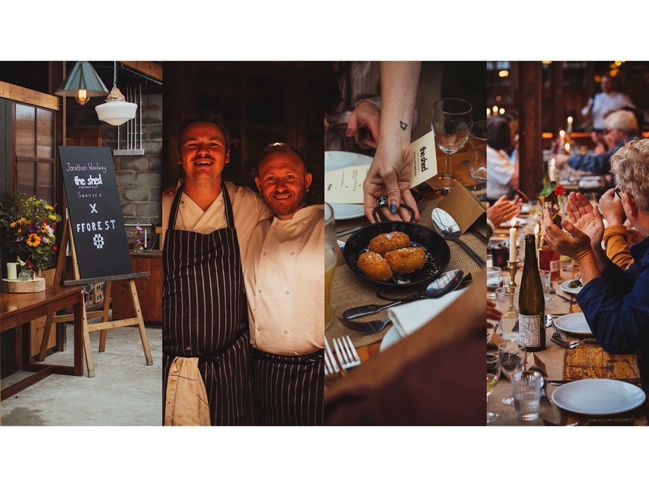 Jonathan Woolway dinner at fforest farm
