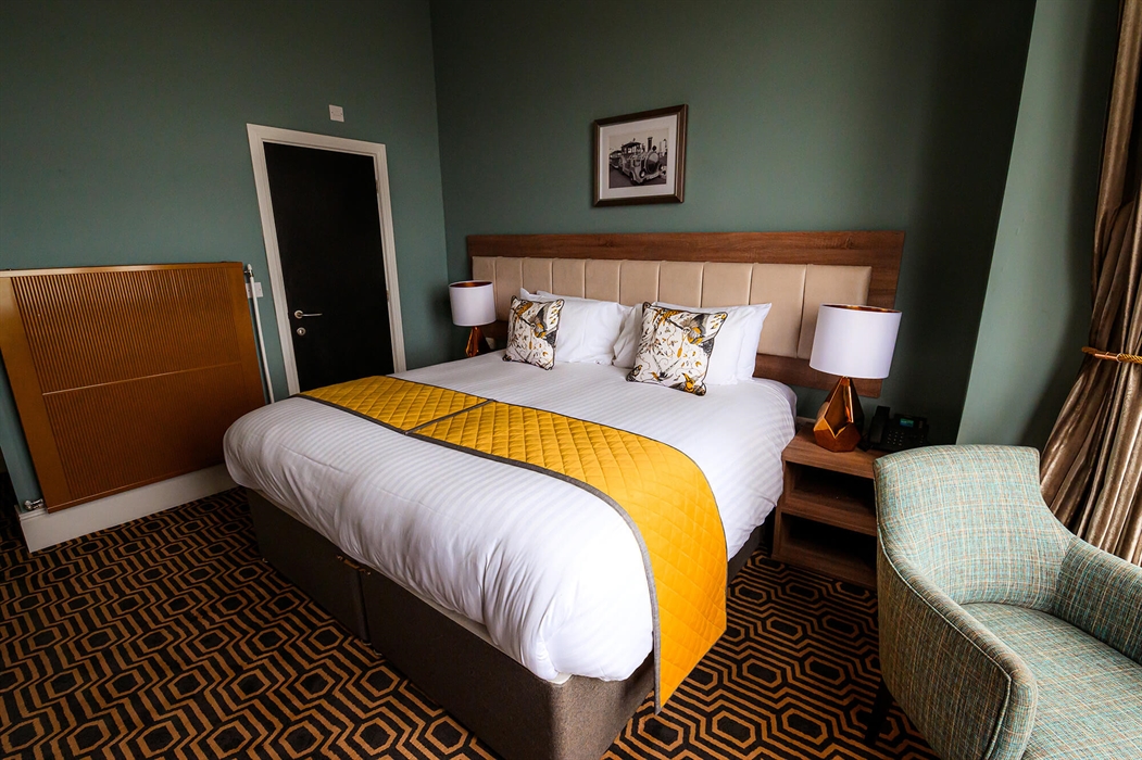 Standard double bedroom with sea view at the Llandudno Bay Hotel.