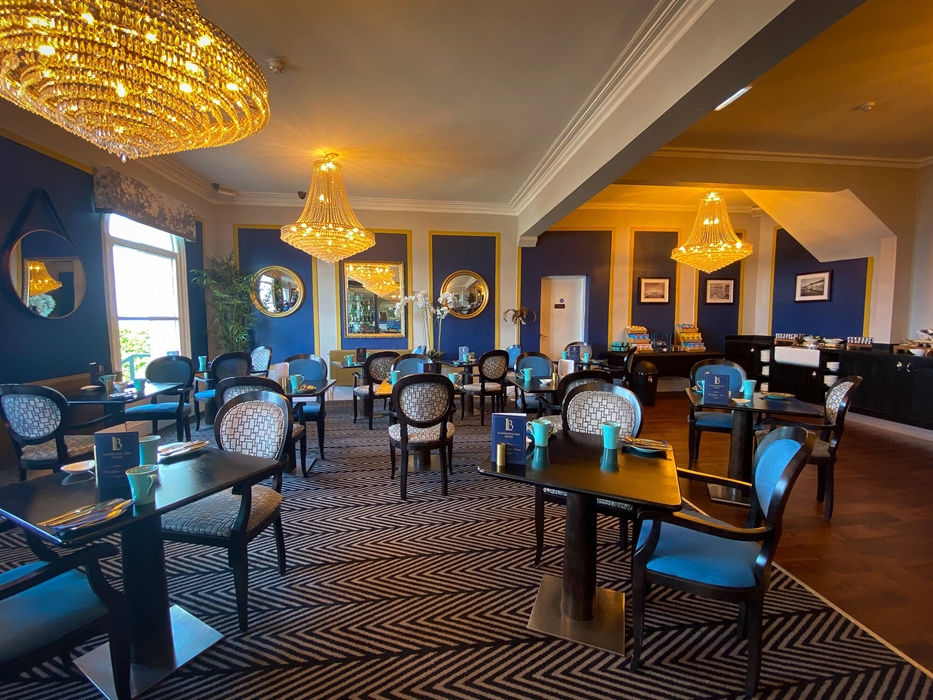 Breakfast room at the Llandudno Bay Hotel.