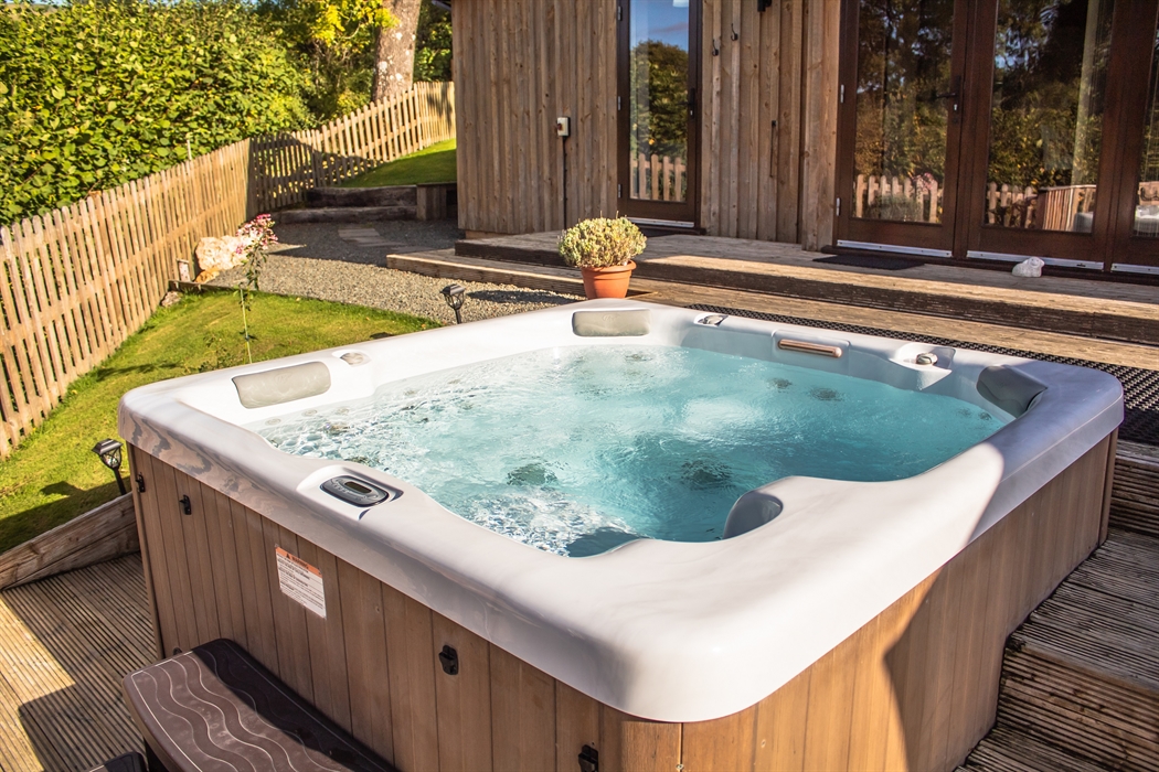 Private spa hot tub located just outside your Lodge.