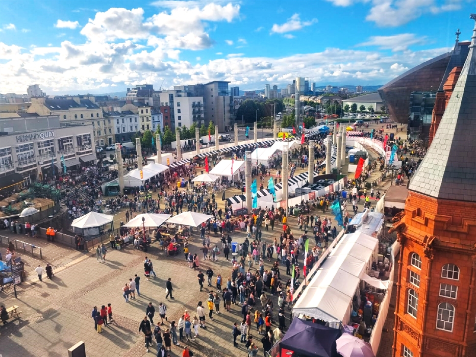 An image of Cardiff Food and Drink Festival delivered by Production 78 for Cardiff Council Special Events Team annually