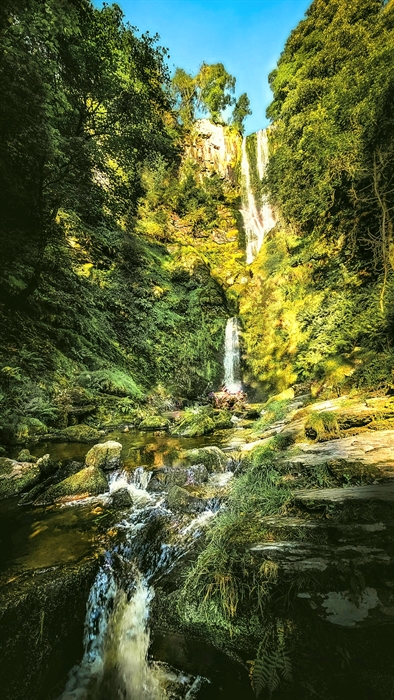 Pistyll Rhaeadr Waterfall is the tallest single drop waterfall in Britain. Breathtaking views from the bridge and cafe at the bottom or a walk to the