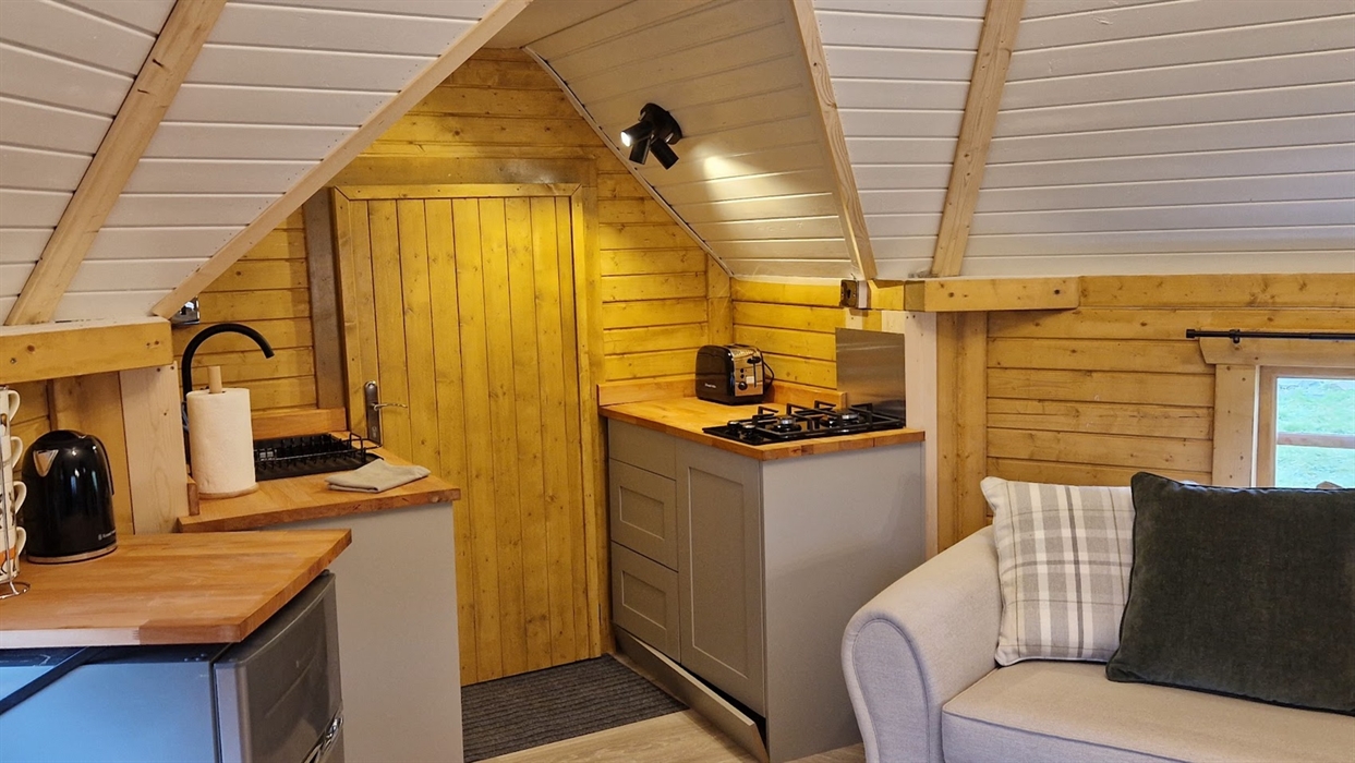 Kitchenette leading to shower room