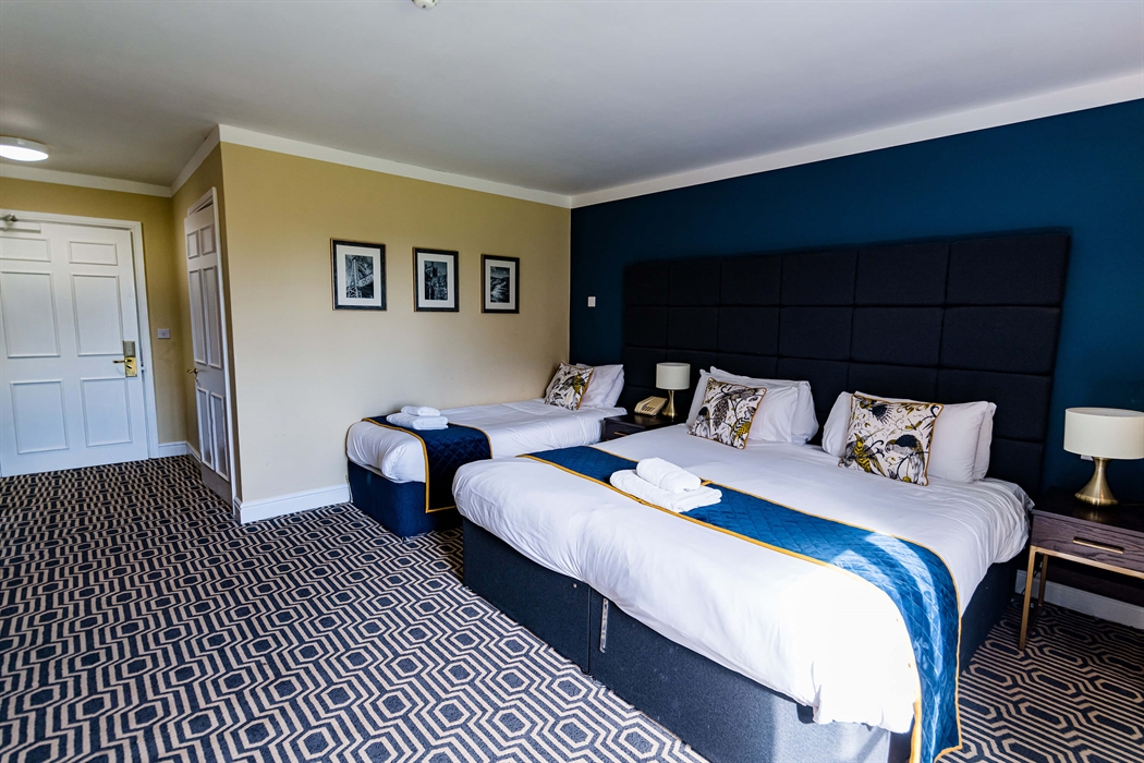 Superior Family room with garden view at Rossett Hall Hotel.