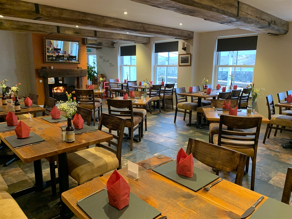 Restaurant with fire