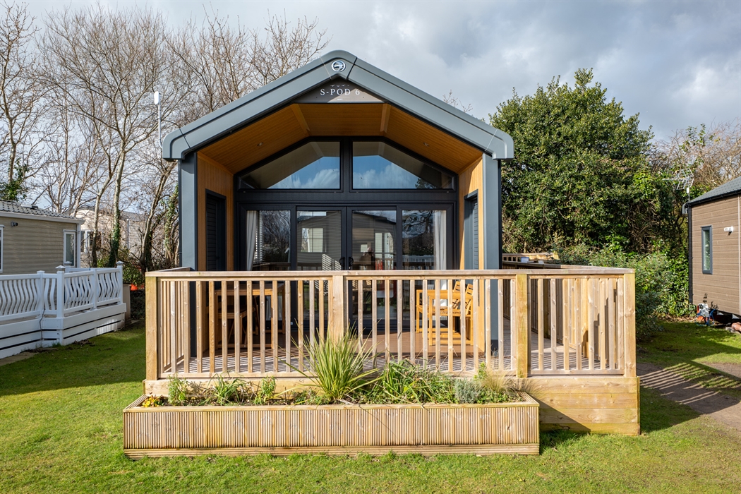 Inside Glamping Pod with Hot Tub