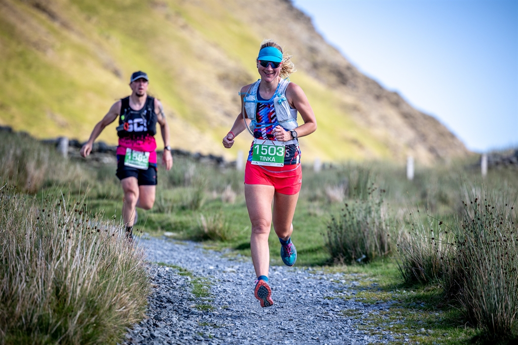 Trail Marathon Eryri winner on course