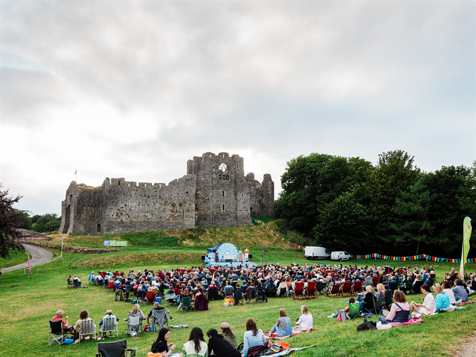 Outdoor theatre at Oystermouth Castle, Swansea