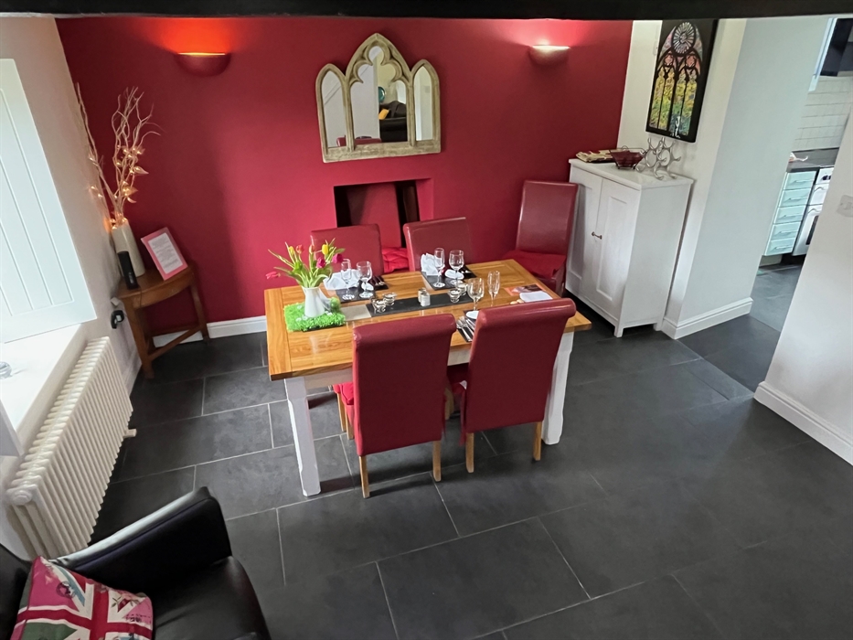 Tintern Abbey Cottage  dining room seen from above