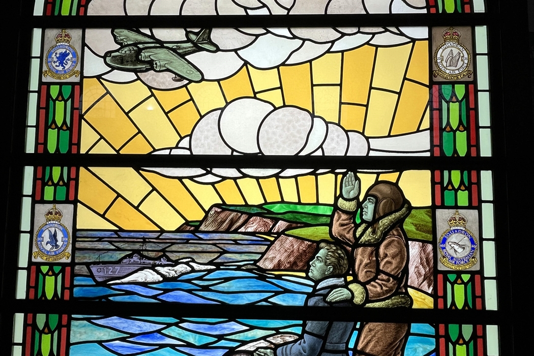A close-up of the Pembroke Dock Memorial Window
