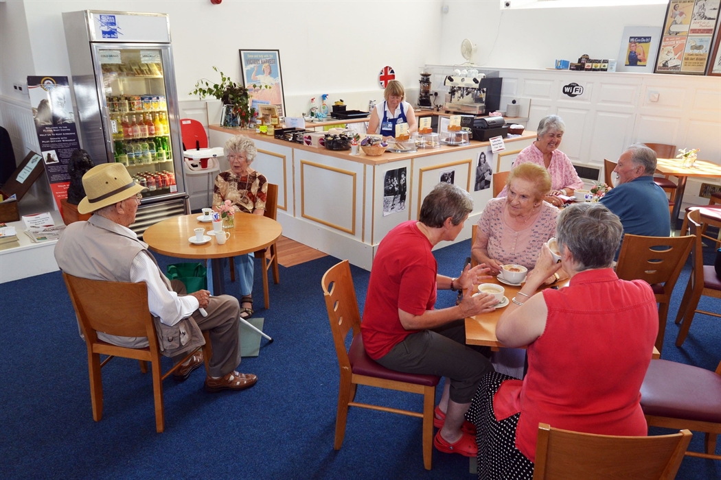Visitors at the Coffee Bar in the Pembroke Dock Heritage Centre