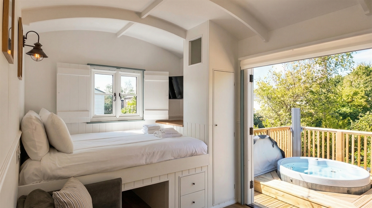Shepherds Hut Glamping with Hot Tub