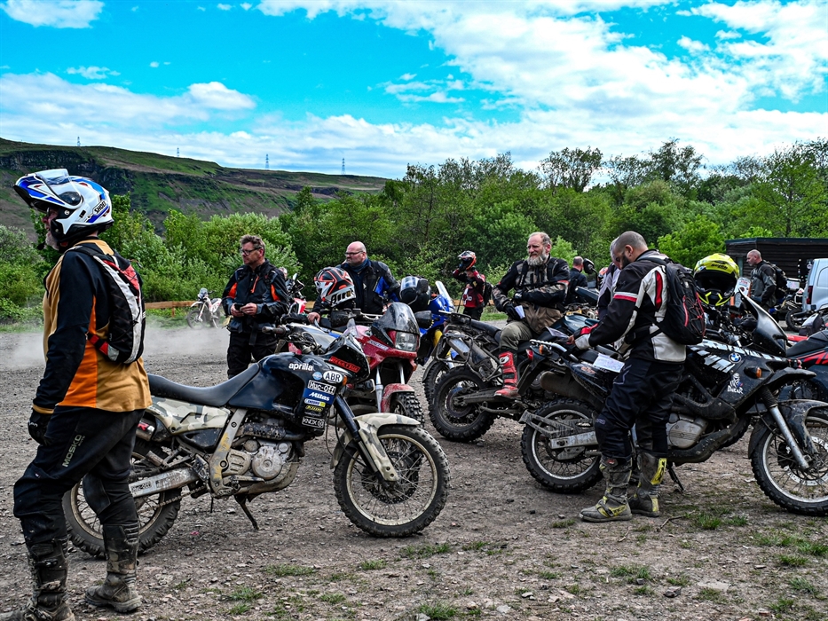 Riders grouped together
