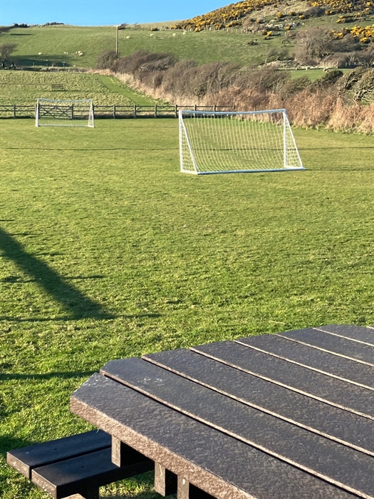 Spacious playing field where the children can play safely