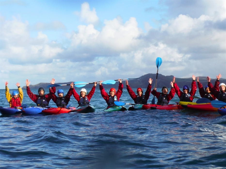 Sea kayaking group adventure