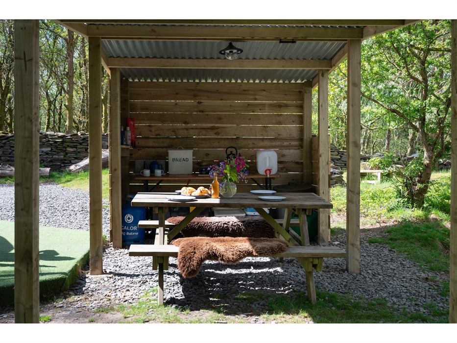 large yurt shleter inside
