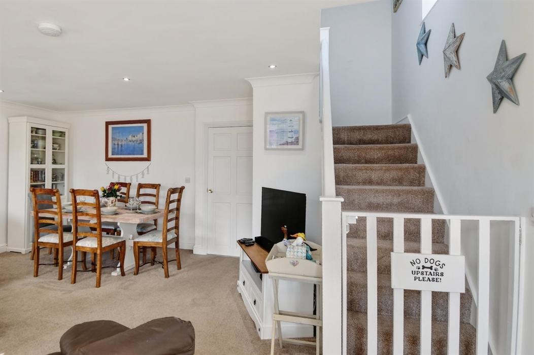 Stairs, no dogs upstairs anymore sadly so a gate has been placed.  We do give waterproof covers for the settees though.