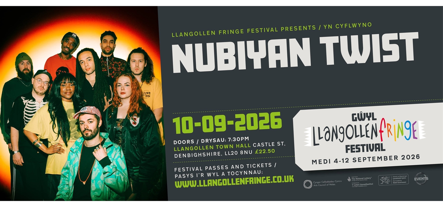 Nubiyan Twist on Llangollen Fringe Festival banner post