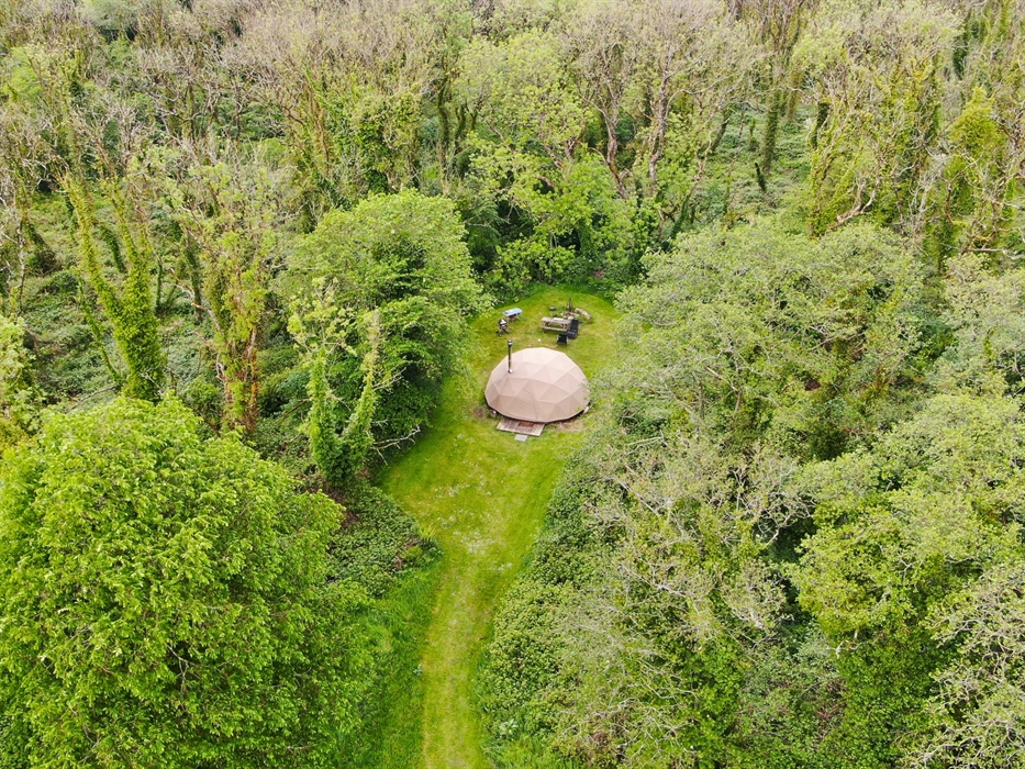 Geodesic dome aerial view