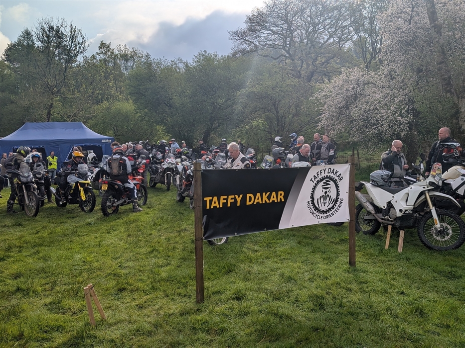 Riders at the event check in
