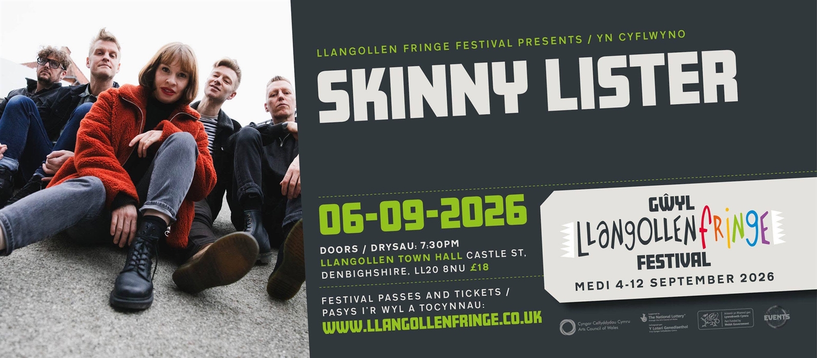 Skinny Lister on Llangollen Fringe Festival banner post
