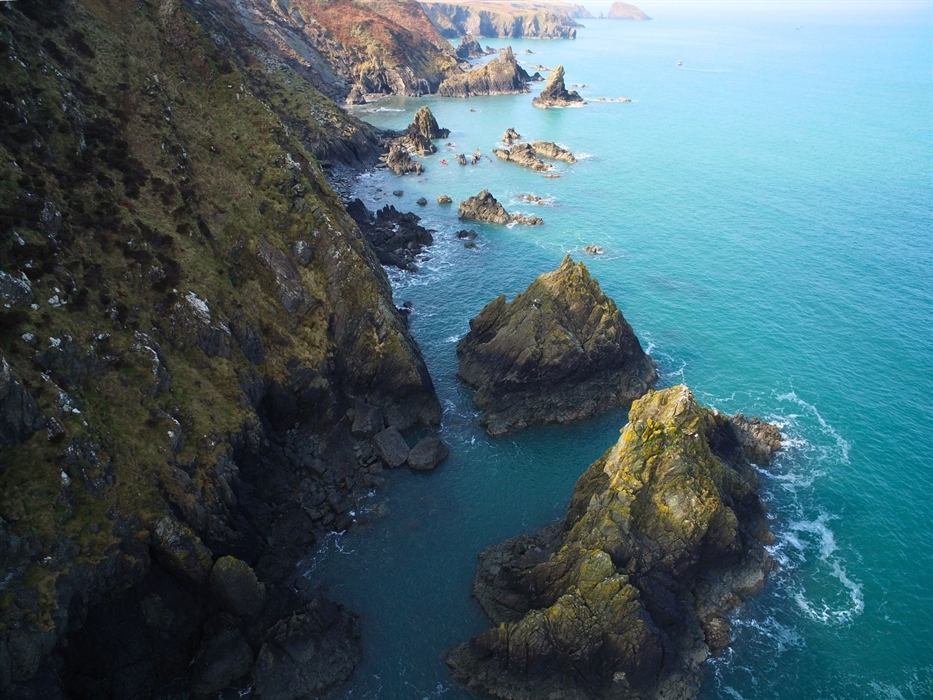 Wild crags and cliffs in  North Pembrokeshire